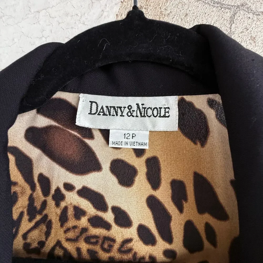 Y2K Leopard Blazer‎ Open Front Cardigan Animal Print Statement Jacket Womens 12P